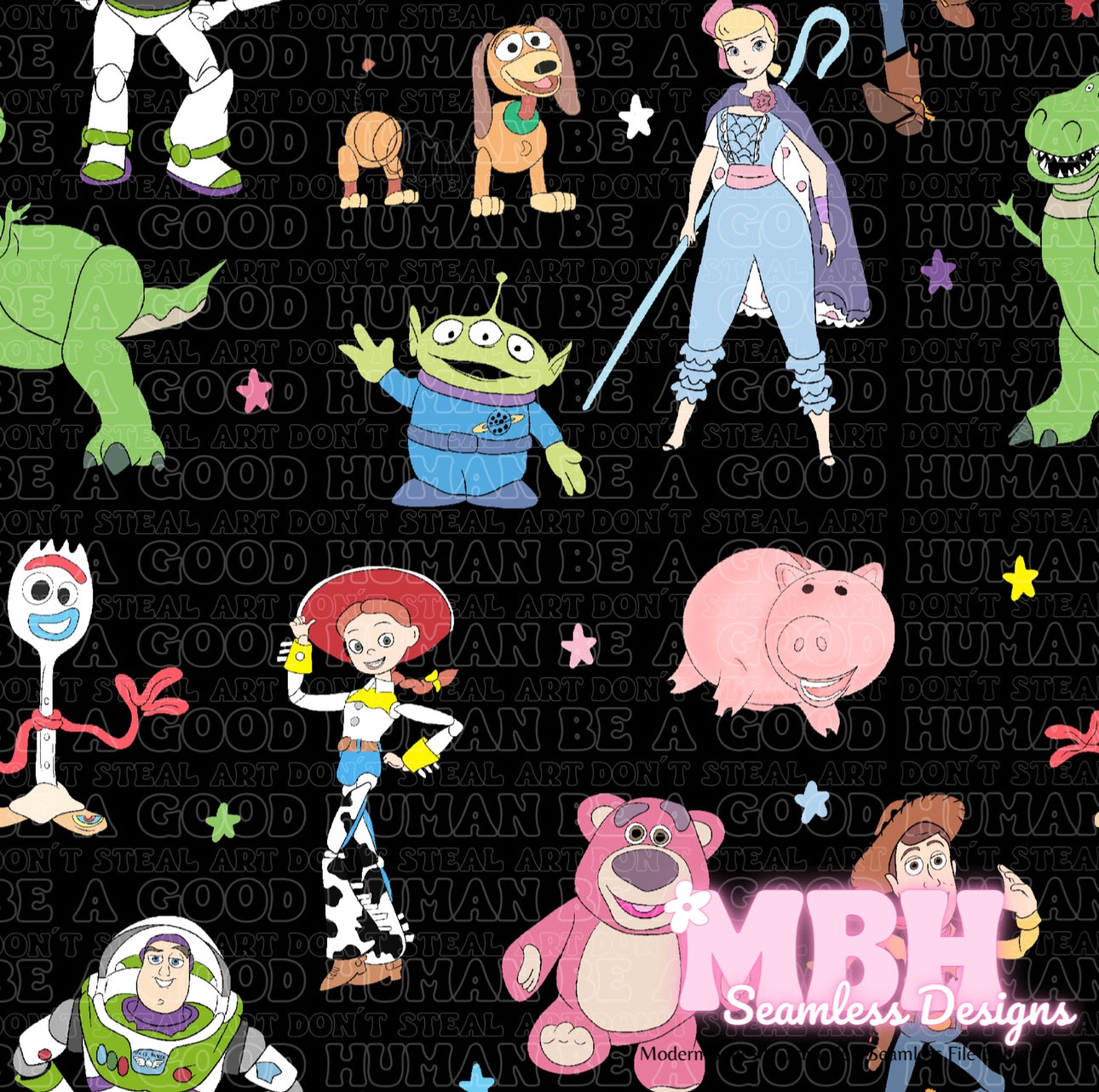 Toy Story Cast Seamless Pattern