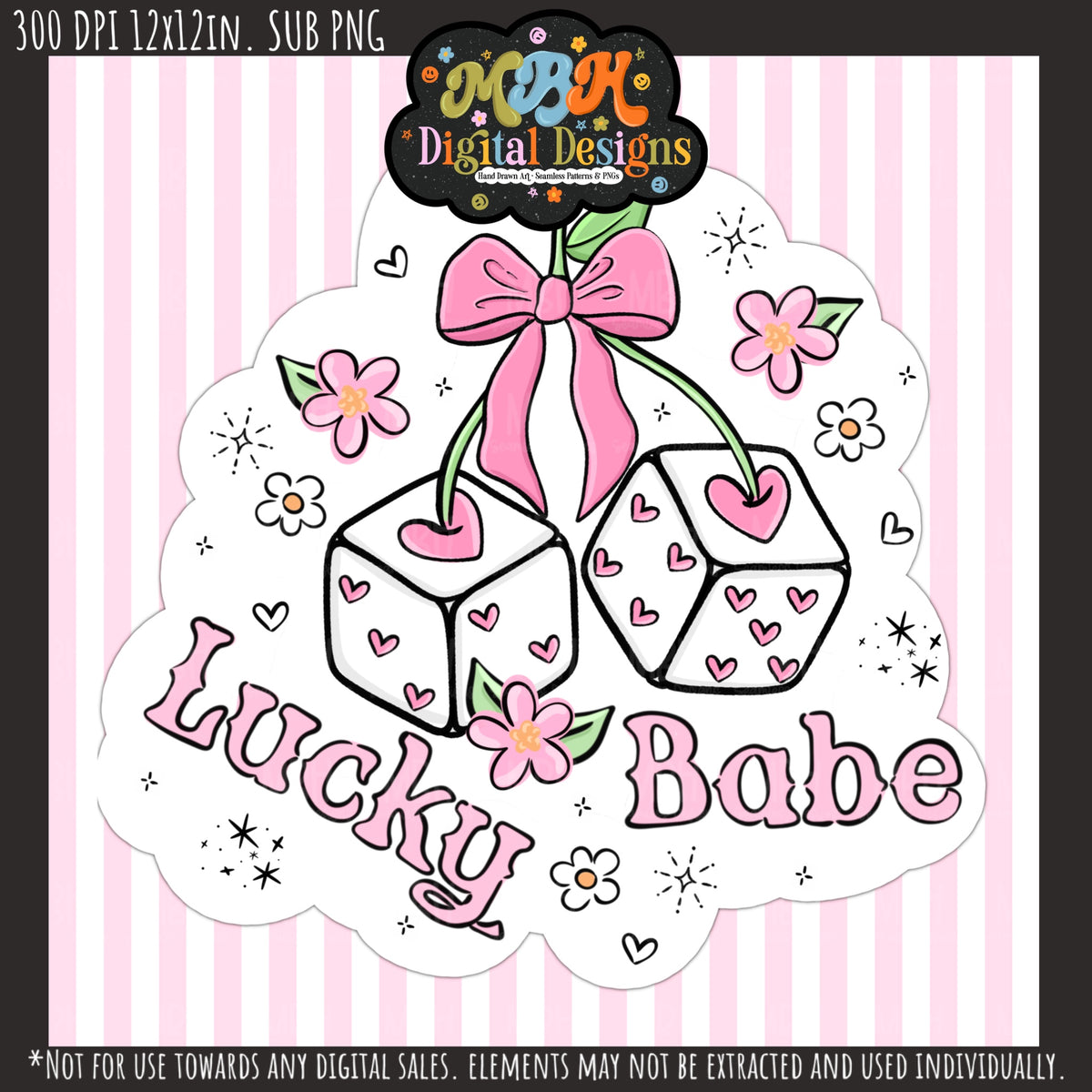 Hextober Day 4 • 3D Lucky Babe Seamless Pattern // PNG // MULTIPLE COLORWAYS (Hextober files are not available in drives.)