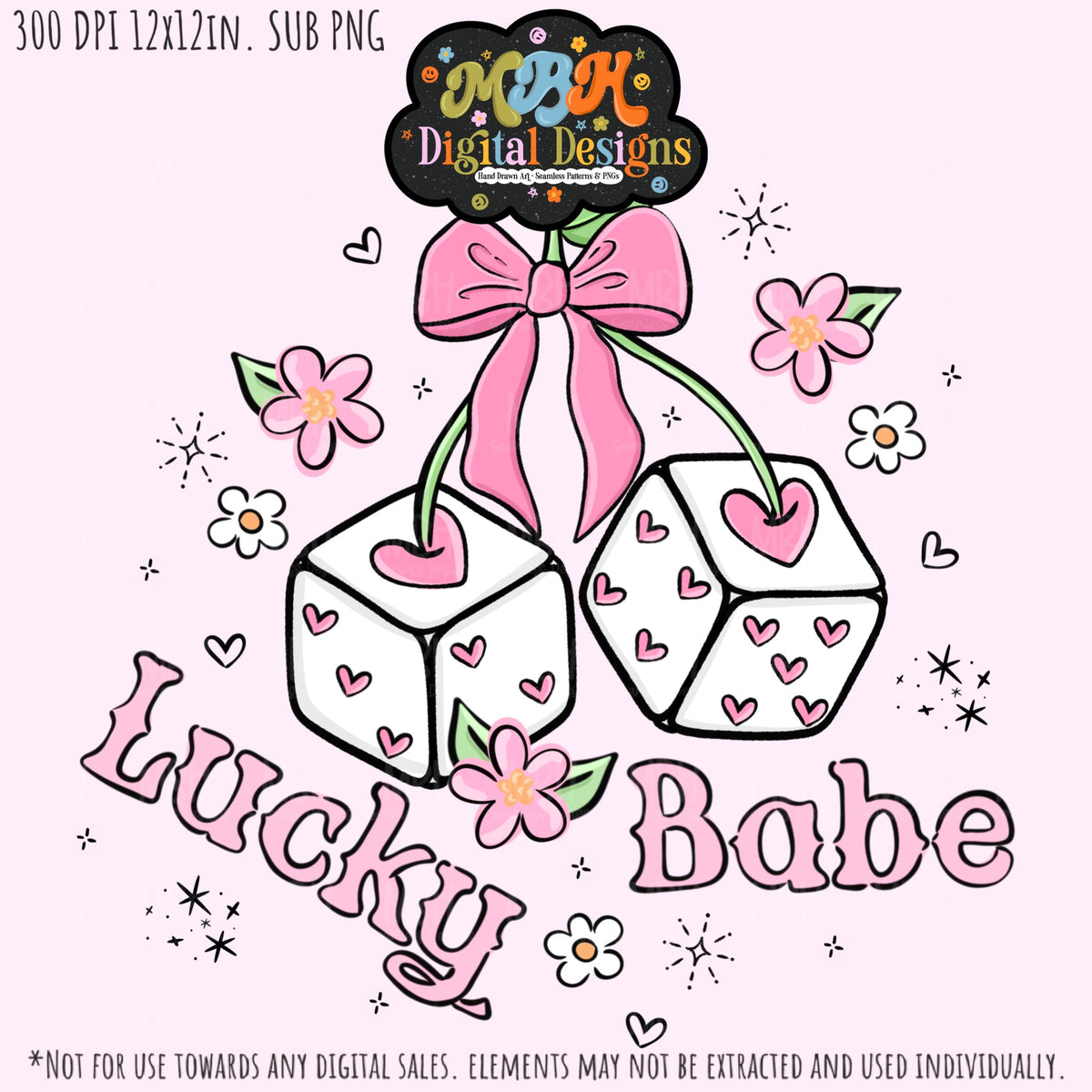 Hextober Day 4 • 3D Lucky Babe Seamless Pattern // PNG // MULTIPLE COLORWAYS (Hextober files are not available in drives.)