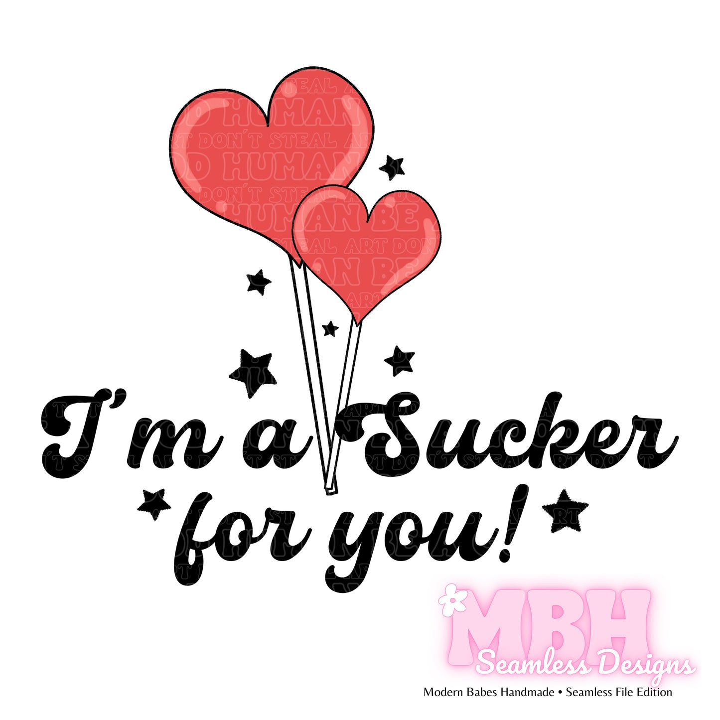 Heart Suckers 2 Colorways Seamless Pattern & PNG