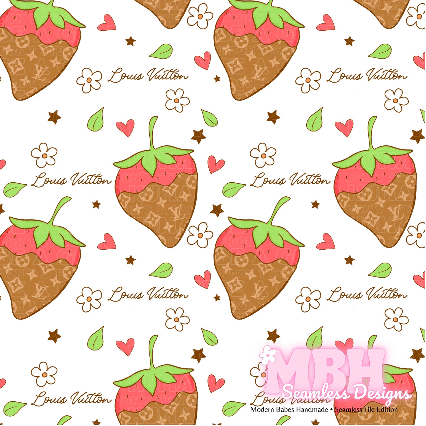 Boujee Chocolate Strawberries Seamless Pattern