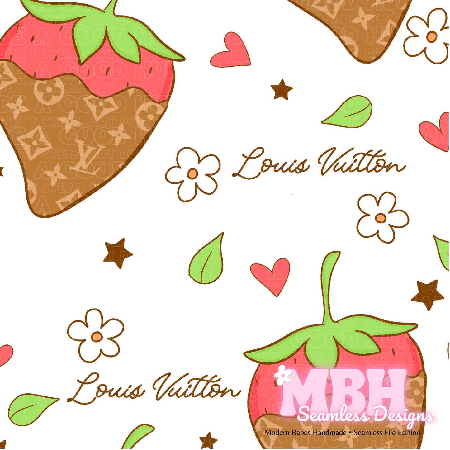 Boujee Chocolate Strawberries Seamless Pattern