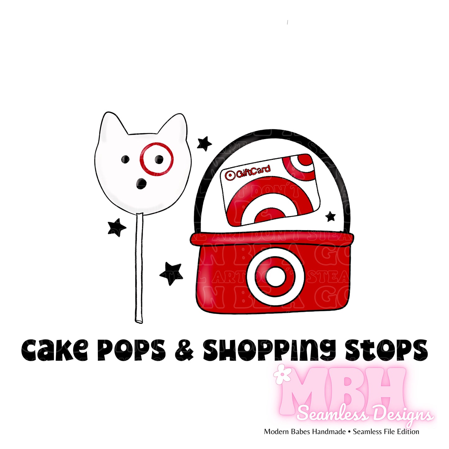 Target Cake Pop Assorted Colorways Seamless Pattern