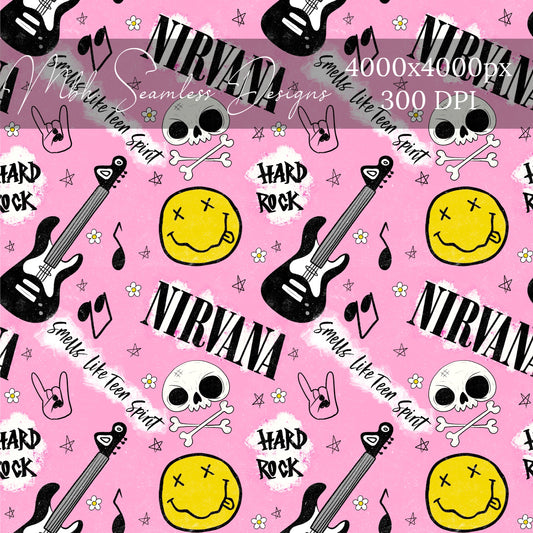 Nirvana Pink Seamless Pattern
