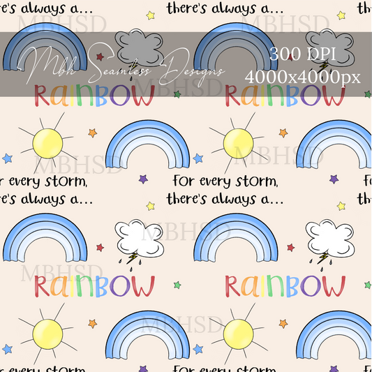 Rainbow Storm Quote Seamless Pattern