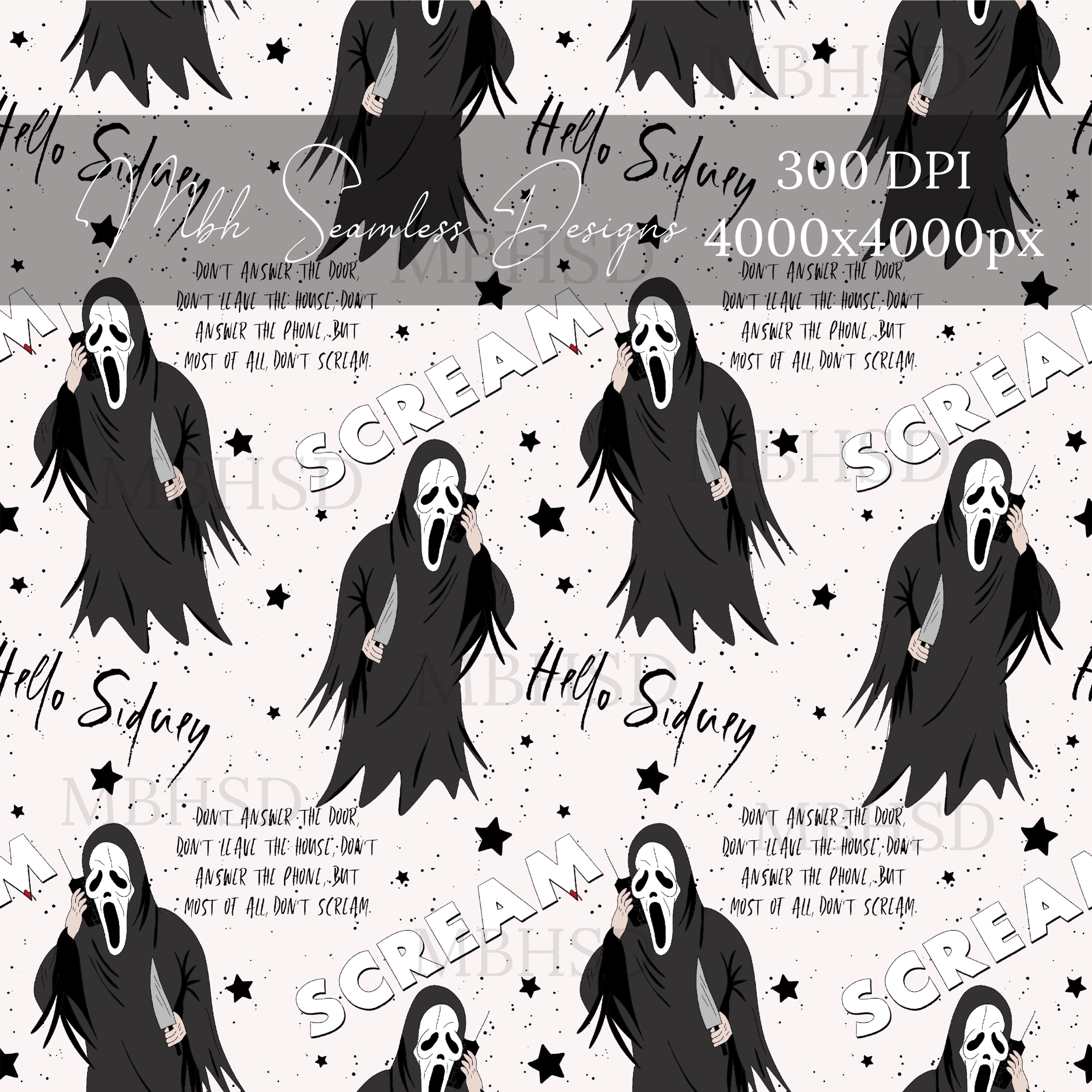 Scream Seamless Pattern – MBH Seamless Designs