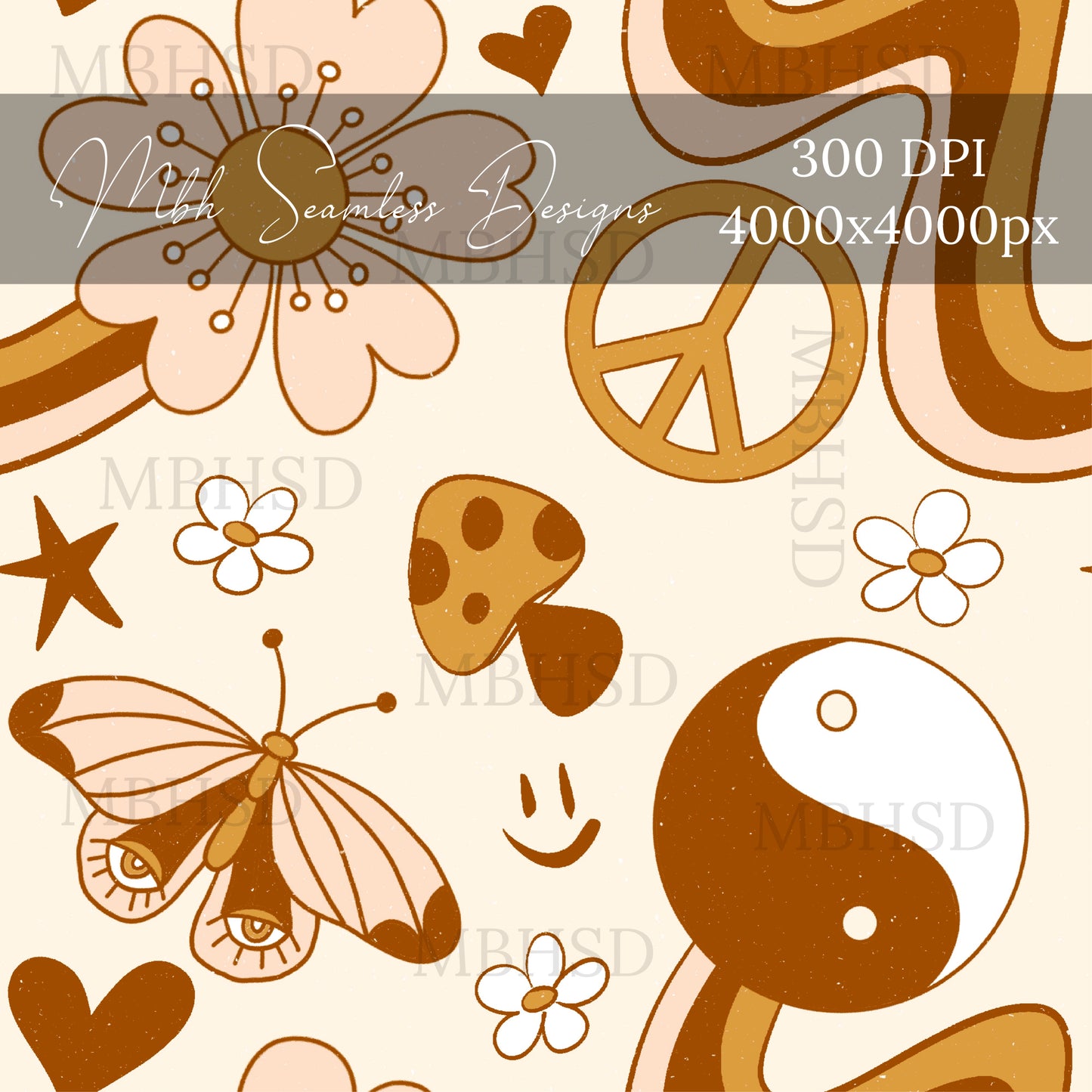 Groovy Vibes Seamless Pattern