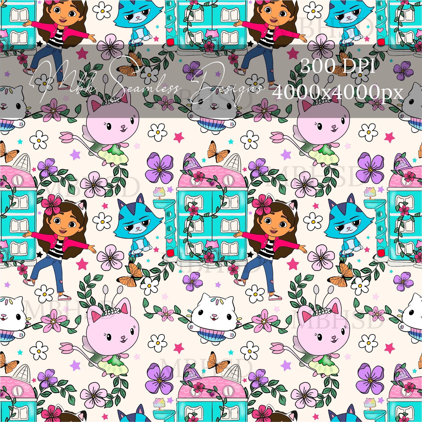 Gabby Boho Floral Seamless Pattern