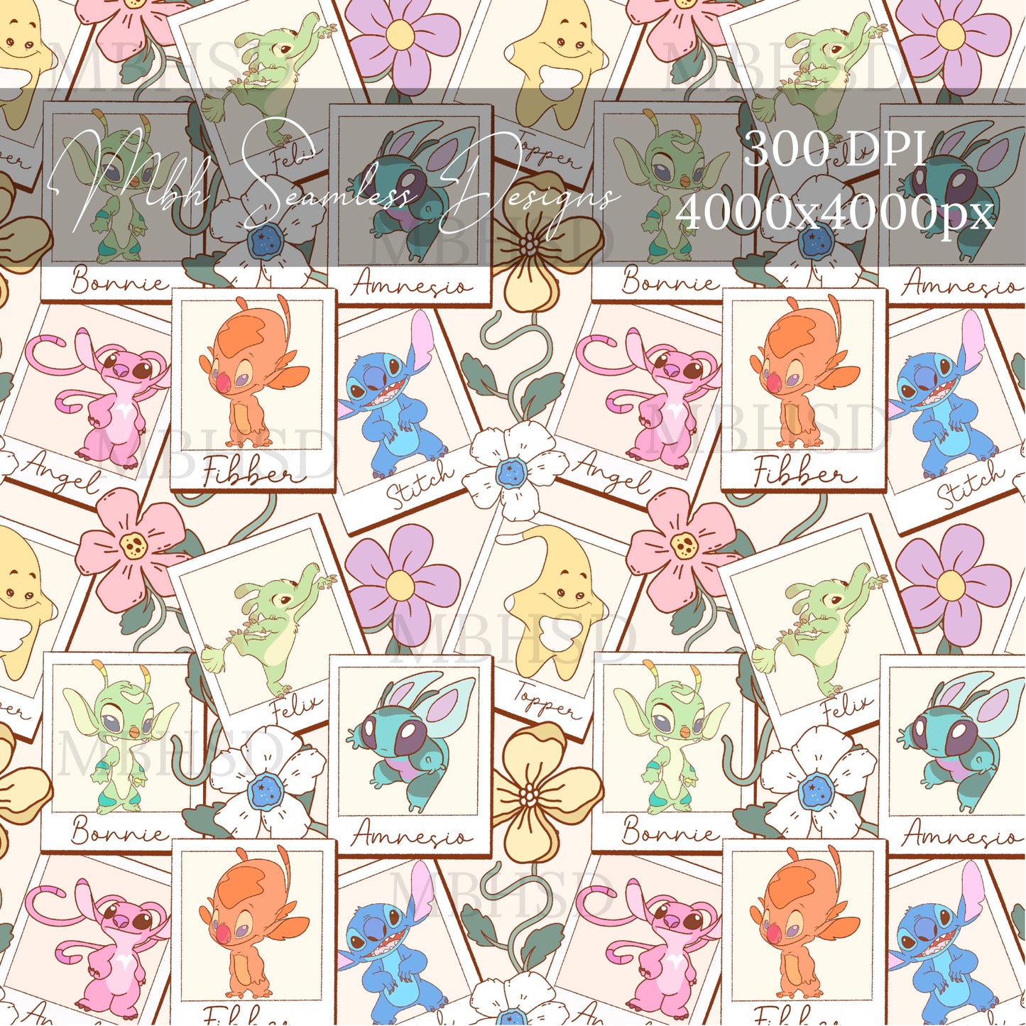 Stitch & Cousins Boho Floral Seamless Pattern