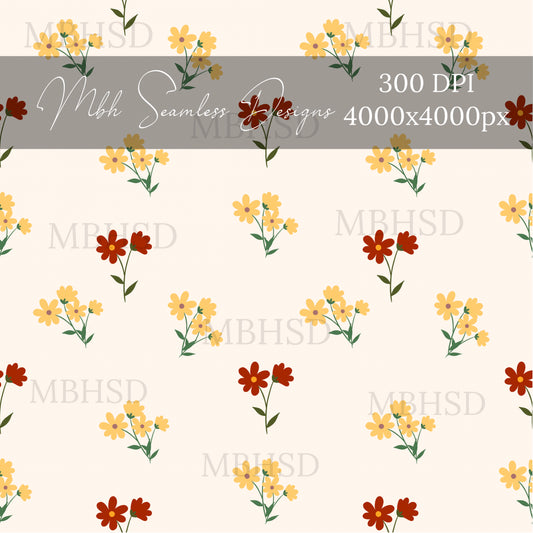 Yellow Dainty Floral Seamless Pattern