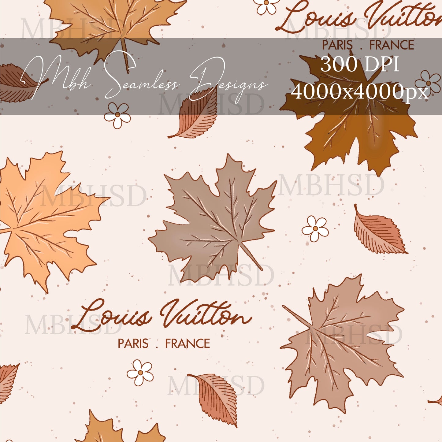 Boujee Fall Foliage Seamless Pattern