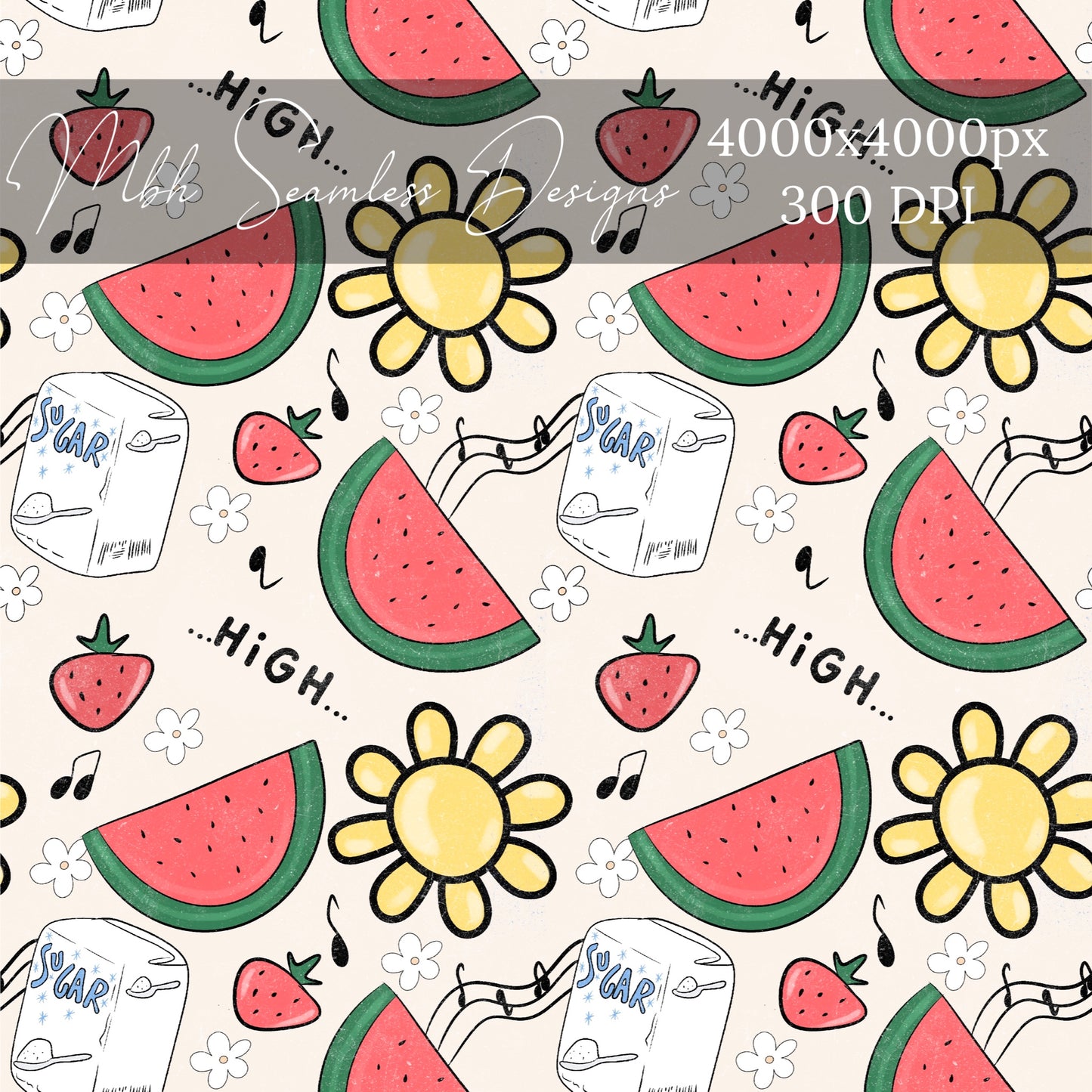 Watermelon Sugar High Seamless Pattern