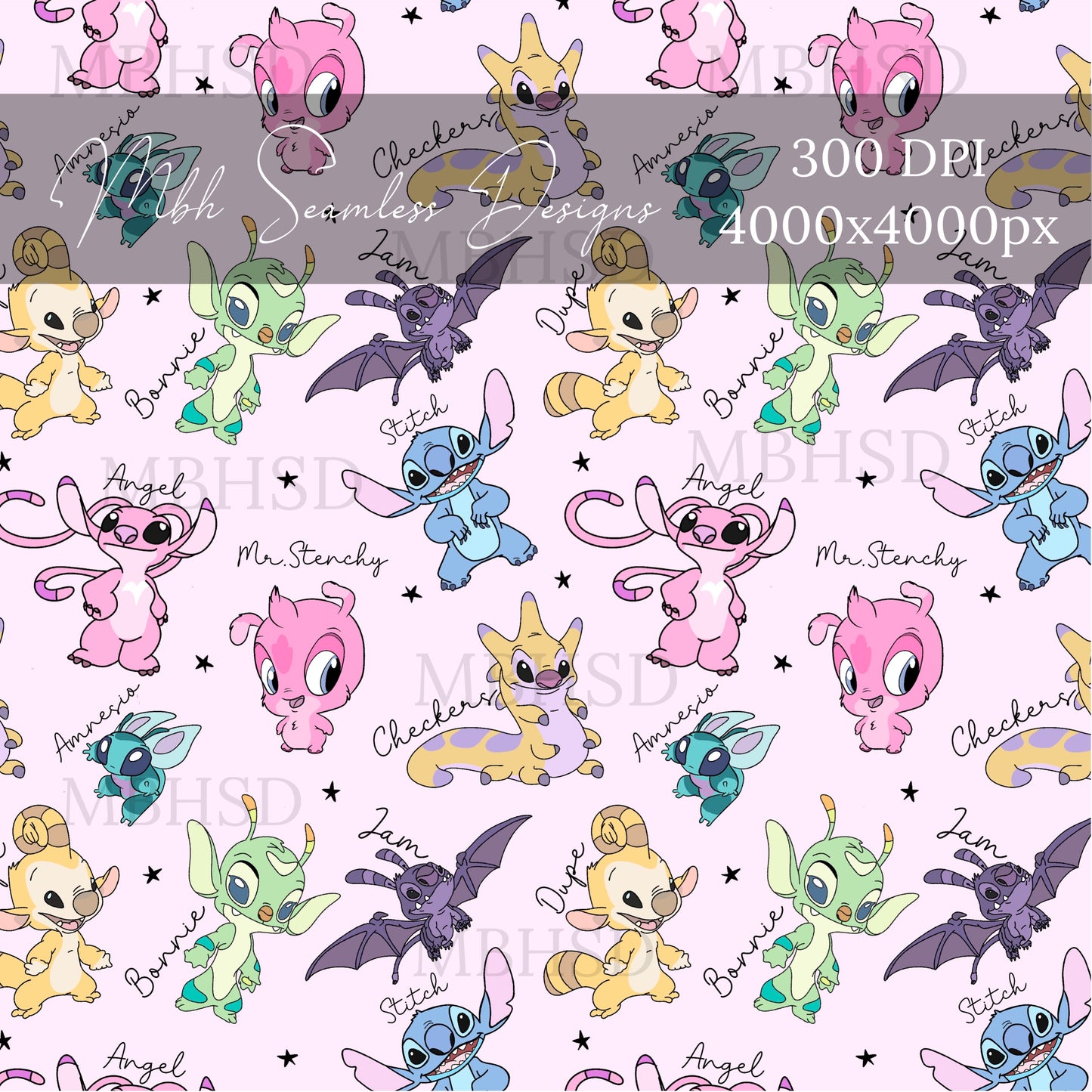 Stitch & Cousins Two Colorways Seamless Pattern