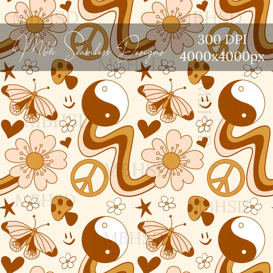 Groovy Vibes Seamless Pattern