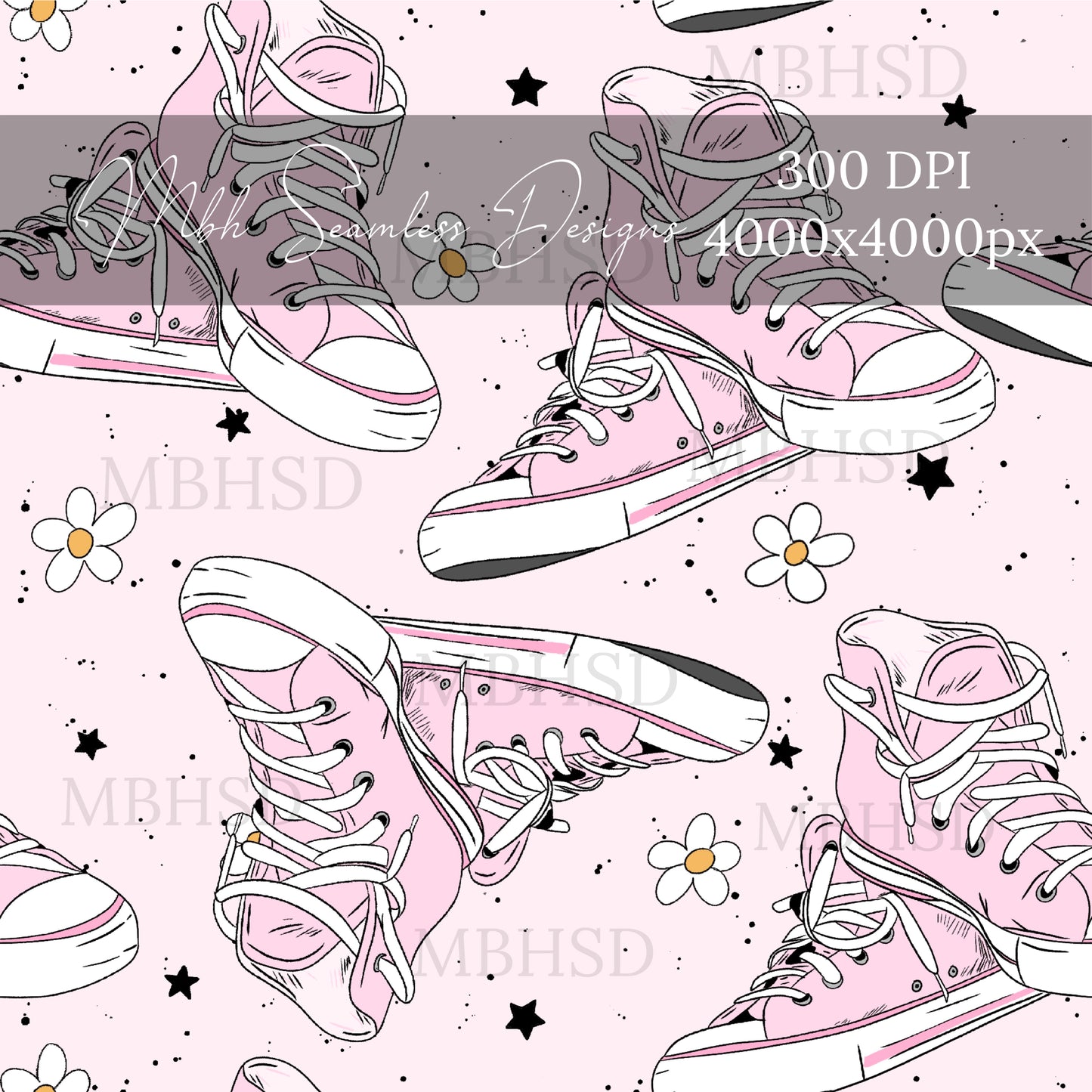 Boho Daisy Chucks 3 Coloways Seamless Pattern