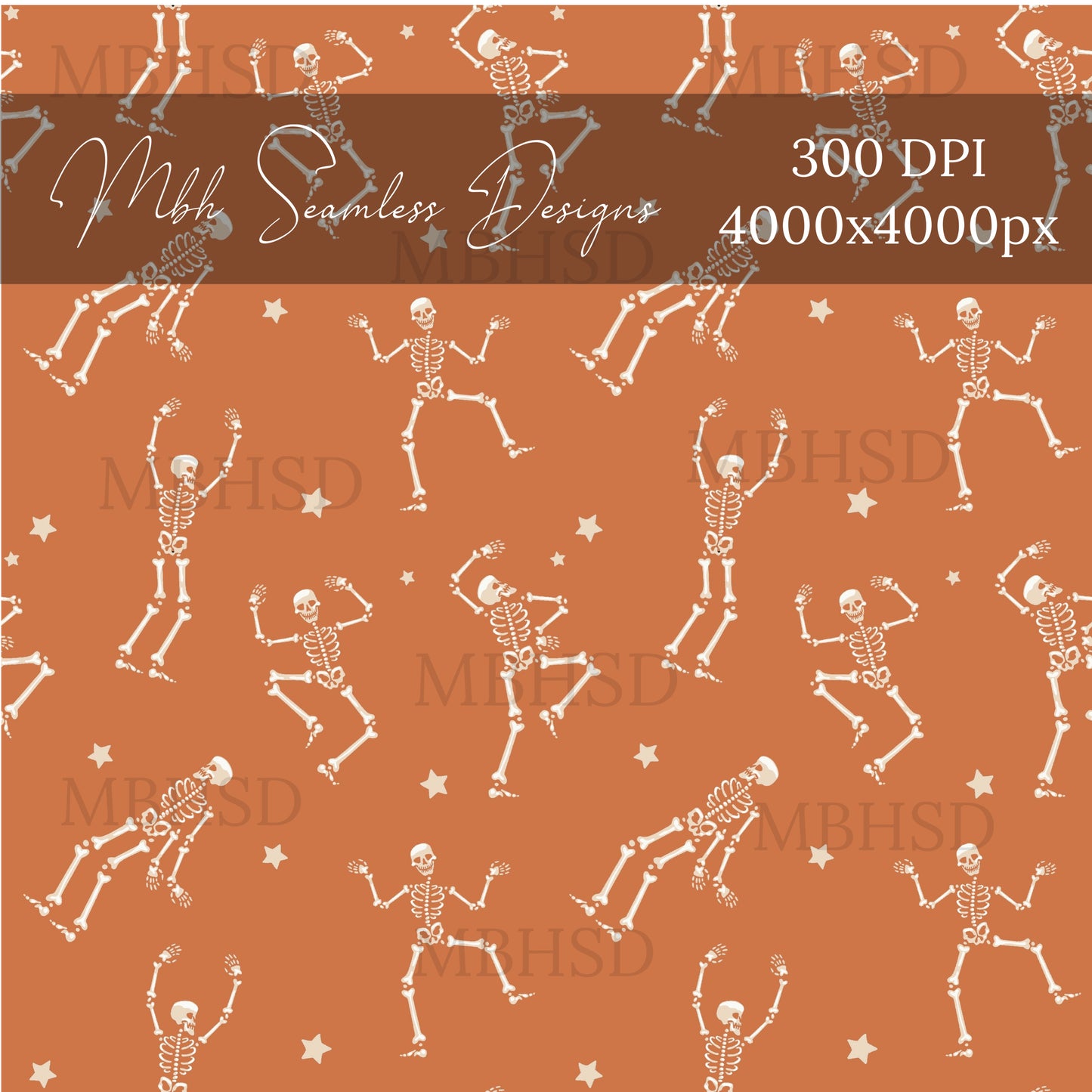 Dancing Skeletons Seamless Pattern