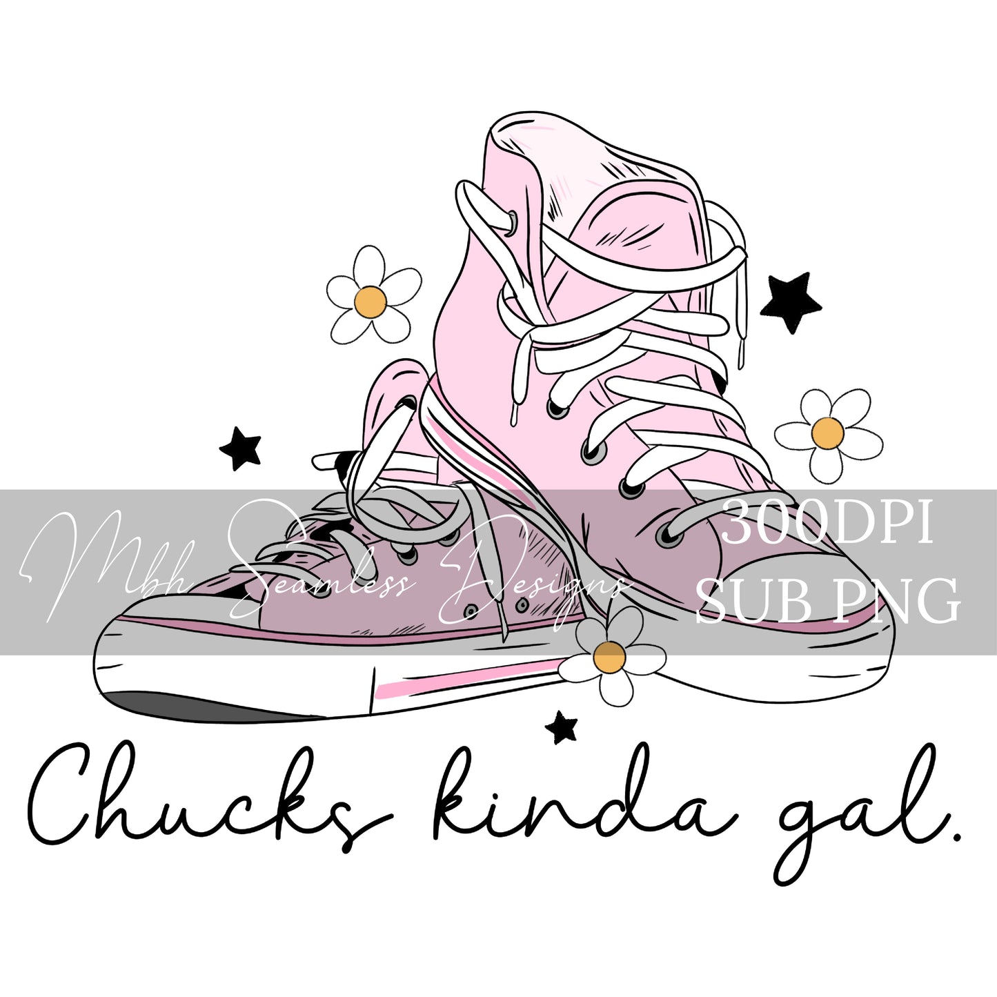 Boho Daisy Chucks PNG