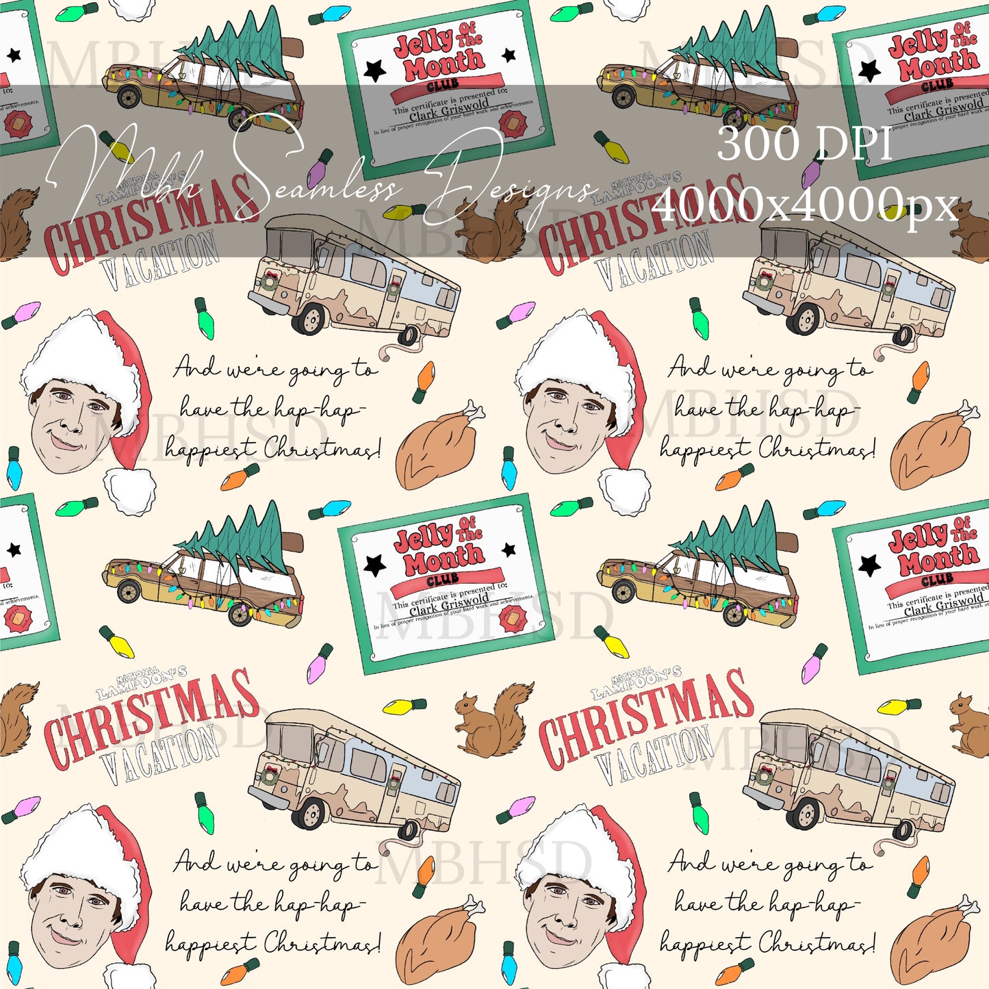 Christmas Vacation Seamless Pattern