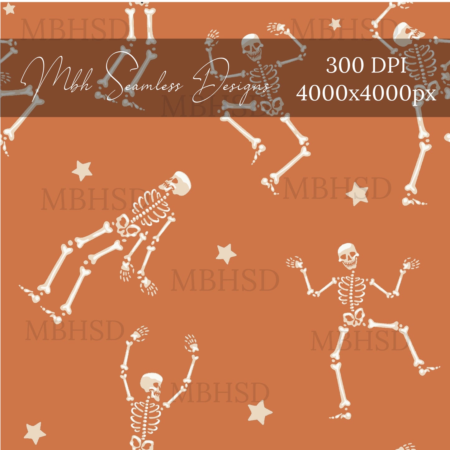 Dancing Skeletons Seamless Pattern