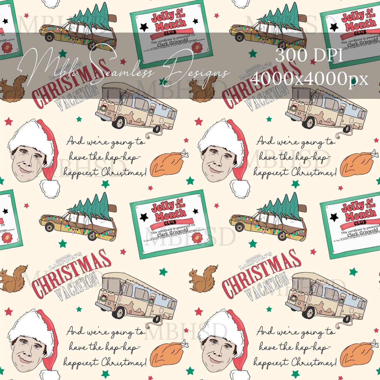 Christmas Vacation Seamless Pattern