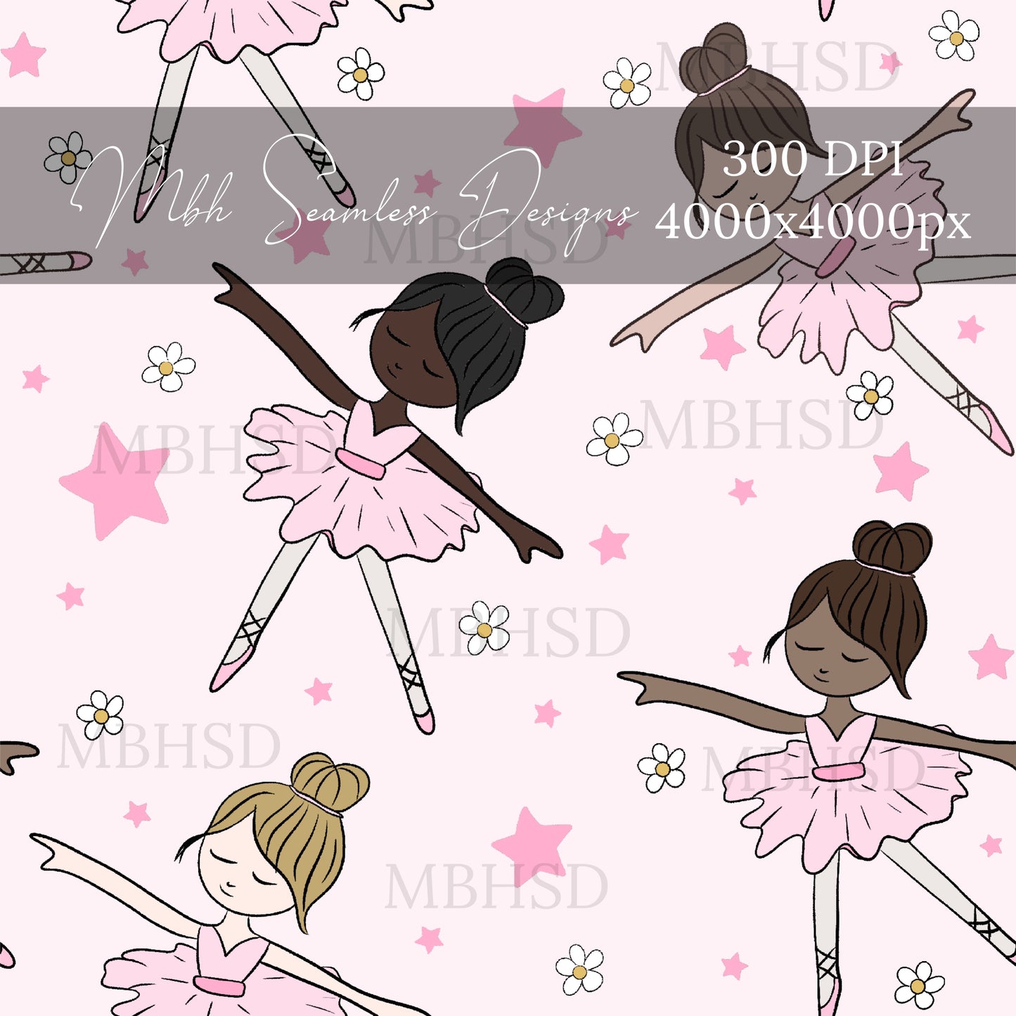 Ballerinas Galore Seamless Pattern