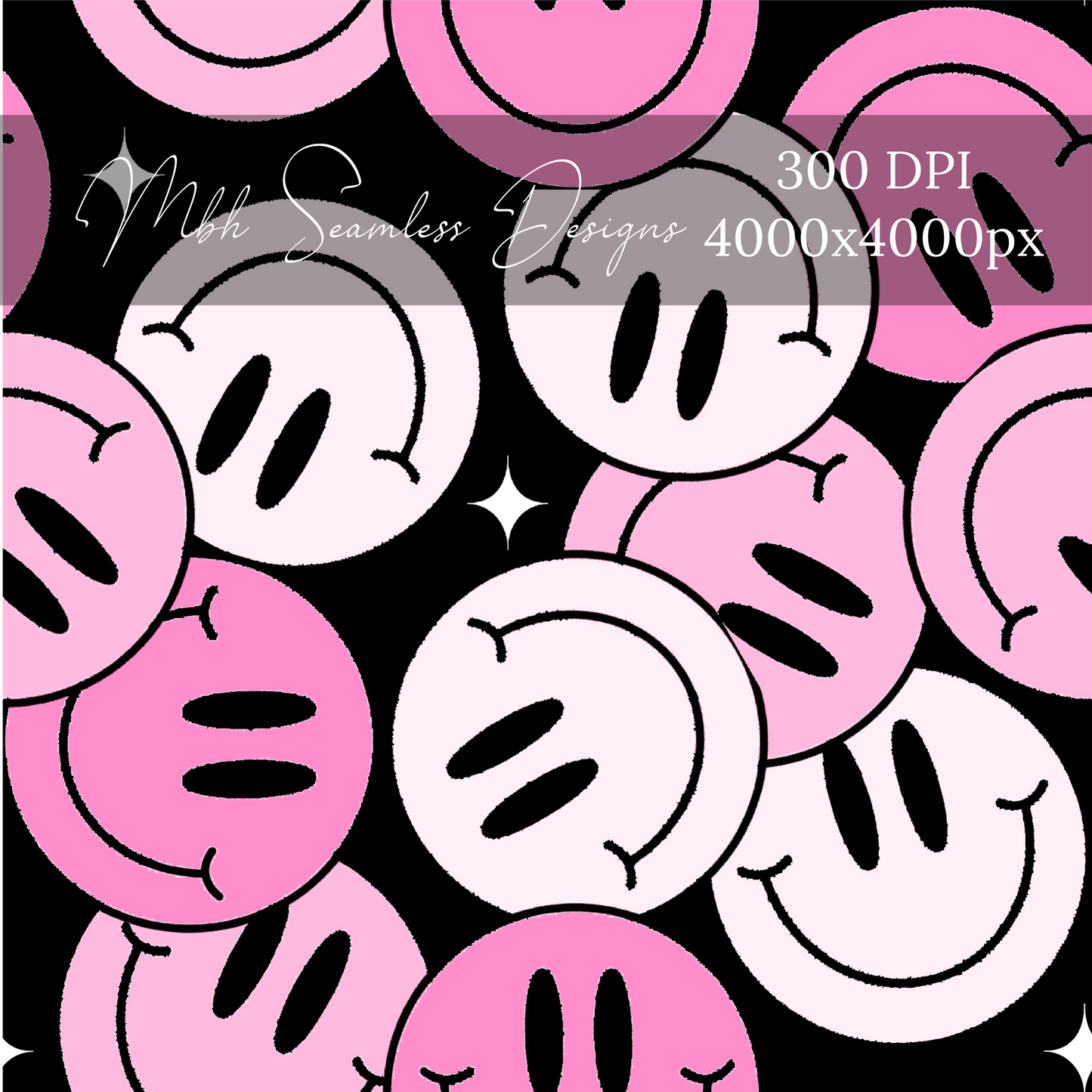 Pink Smilies Seamless Pattern