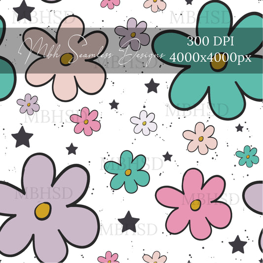 Doodle Floral Seamless Pattern