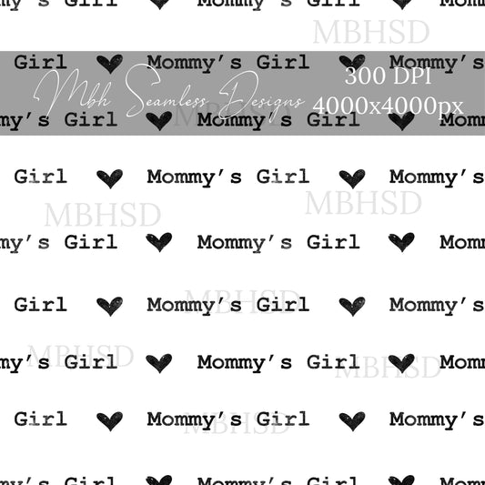 Mommy’s Girl Distressed Hearts Seamless Pattern