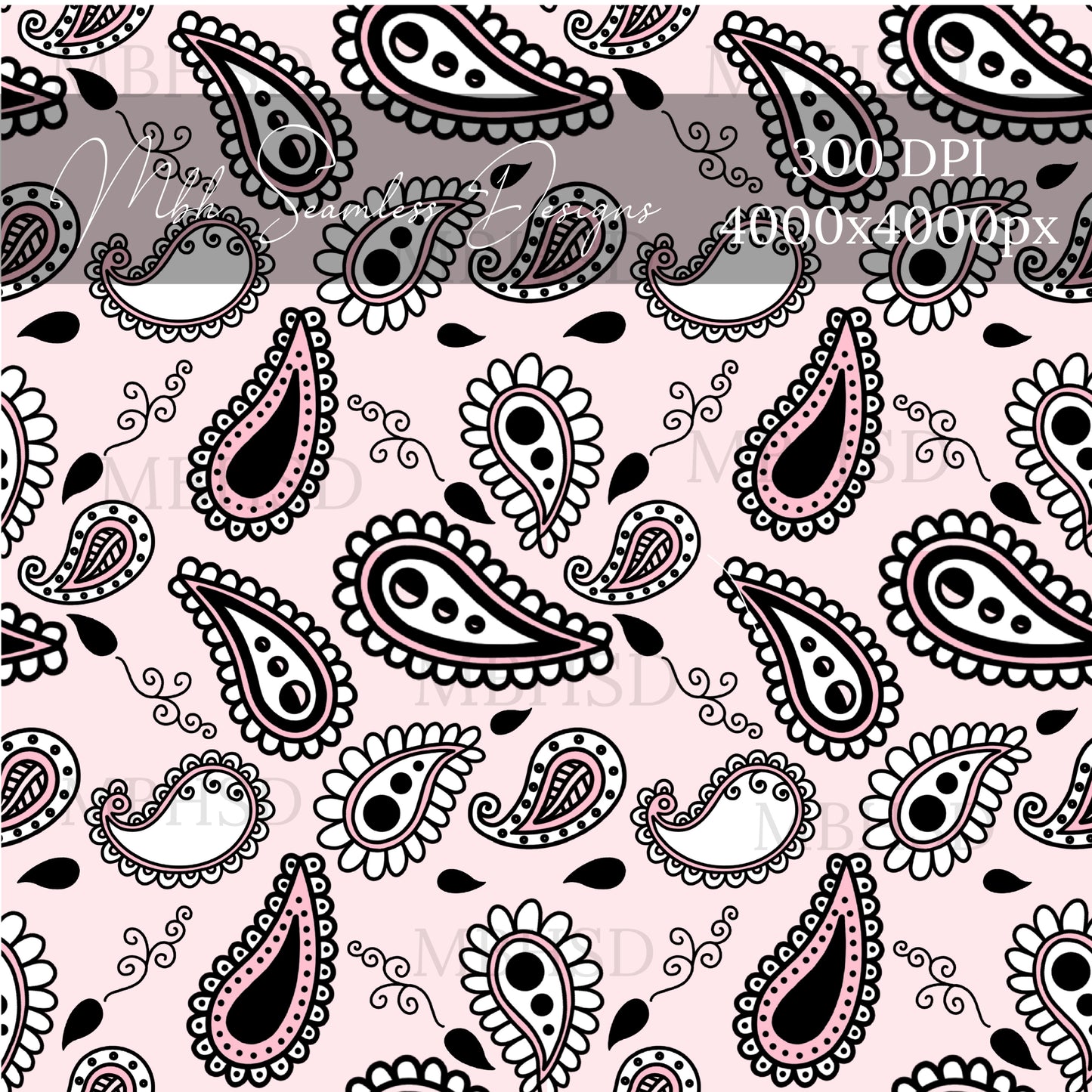 Pink Paisley Seamless Pattern