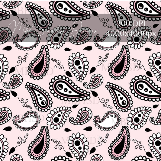 Pink Paisley Seamless Pattern