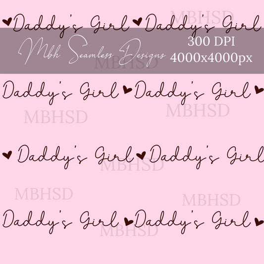 Daddy’s Girl Hearts Pink Seamless Pattern