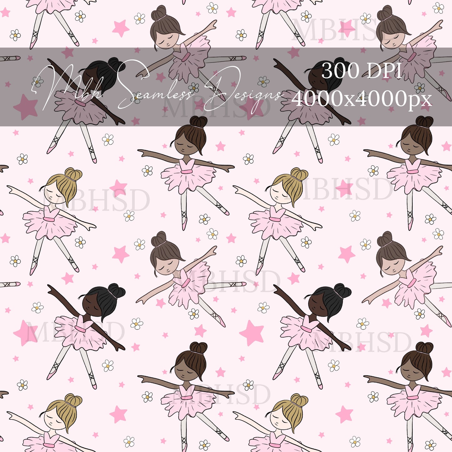 Ballerinas Galore Seamless Pattern