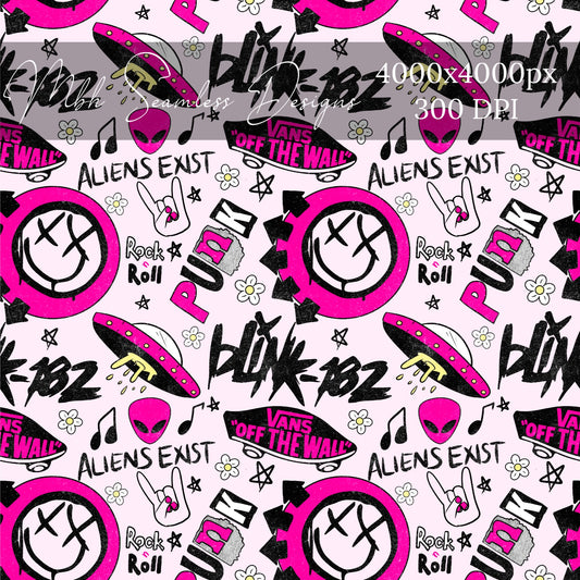 Blink 182 Pink Seamless Pattern