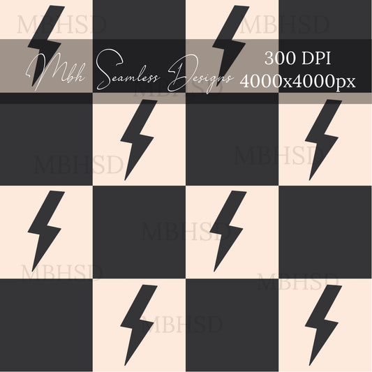 Retro Bolts Checkerboard Seamless Pattern