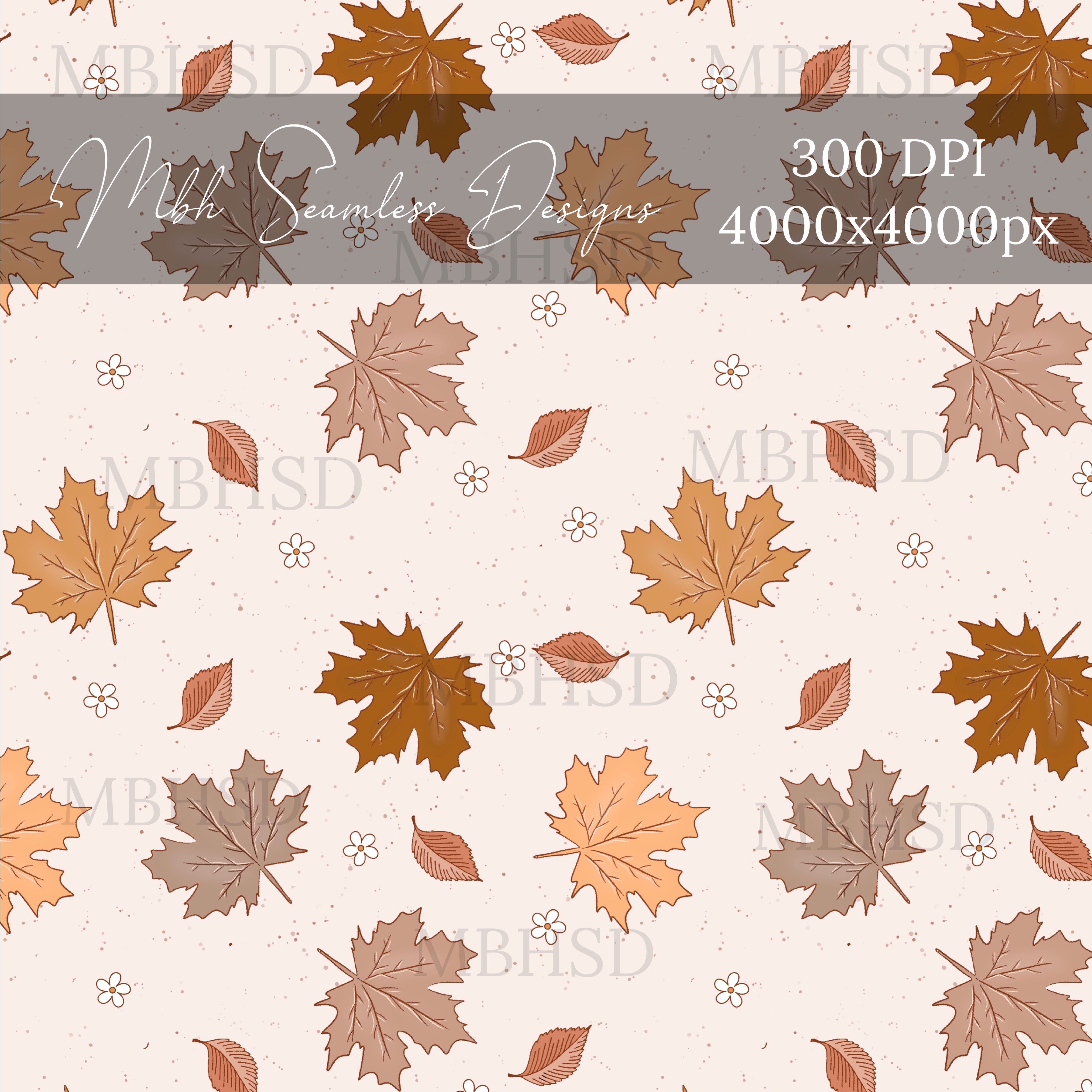 Fall Color Pattern Design Neutral Fall Foliage Seamless Pattern – MBH Seamless Designs