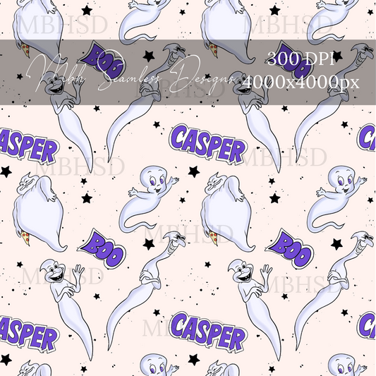 Casper and Friends Assorted Colorways Seamless Pattern