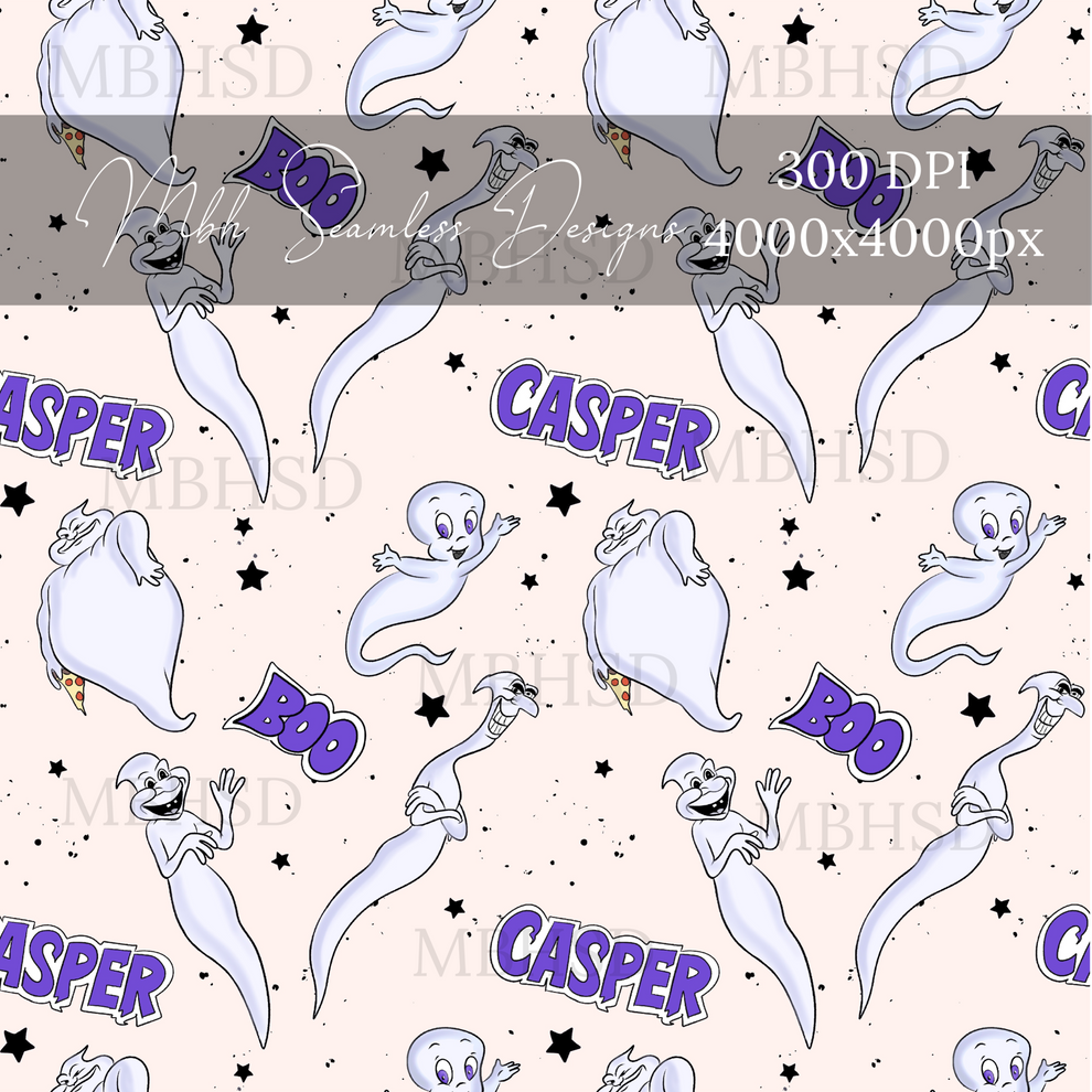 Casper and Friends Assorted Colorways Seamless Pattern – MBH Seamless ...