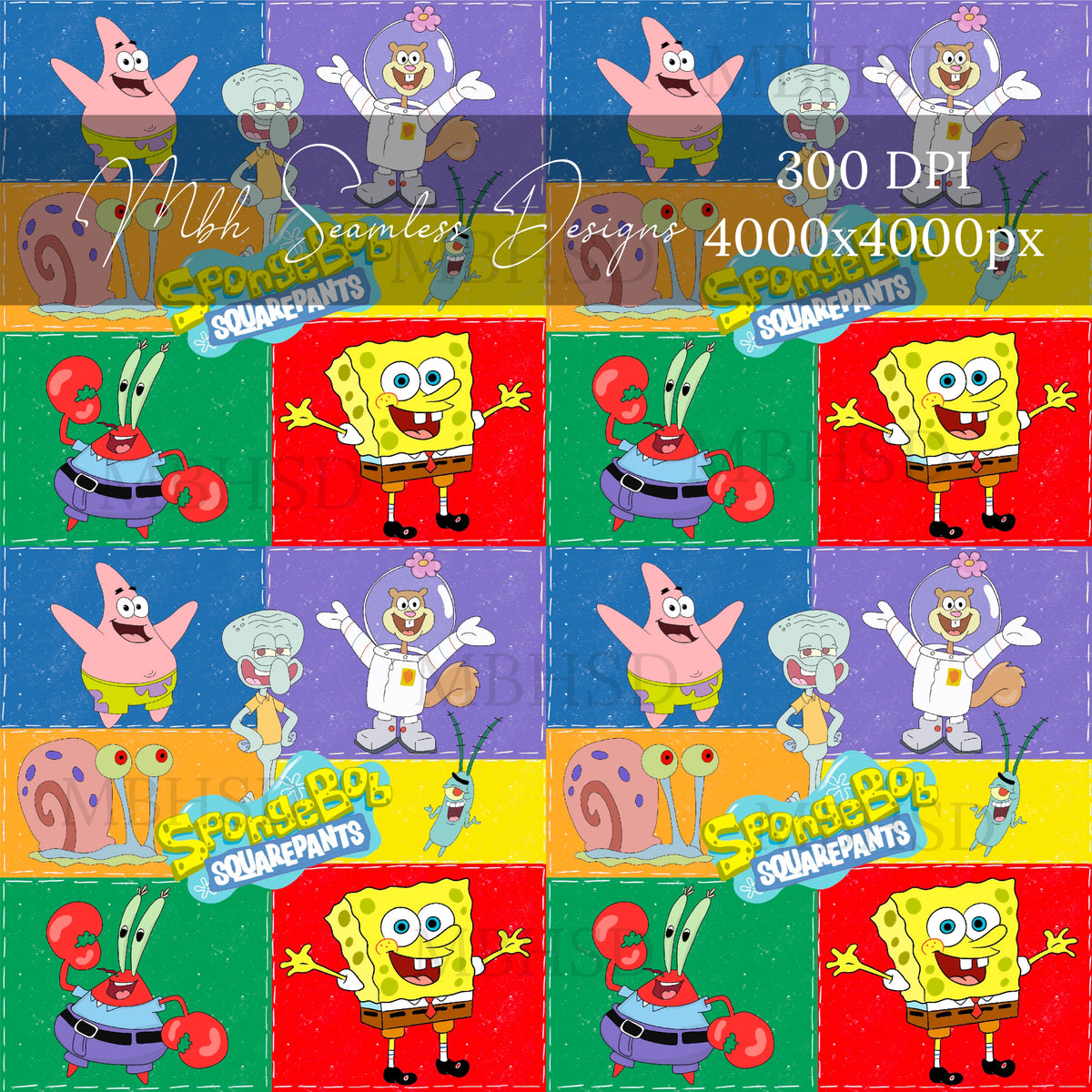Spongebob Features. Pattern SpongeBob Quilt Seamless Pattern – MBH Seamless Designs