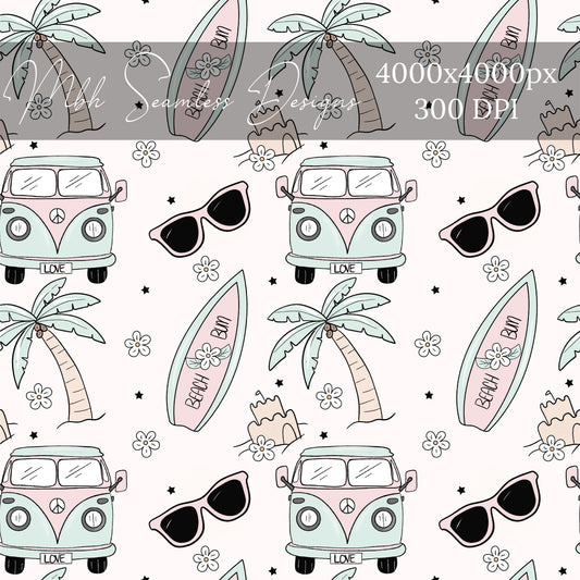 Beach Bum 2 Seamless Pattern