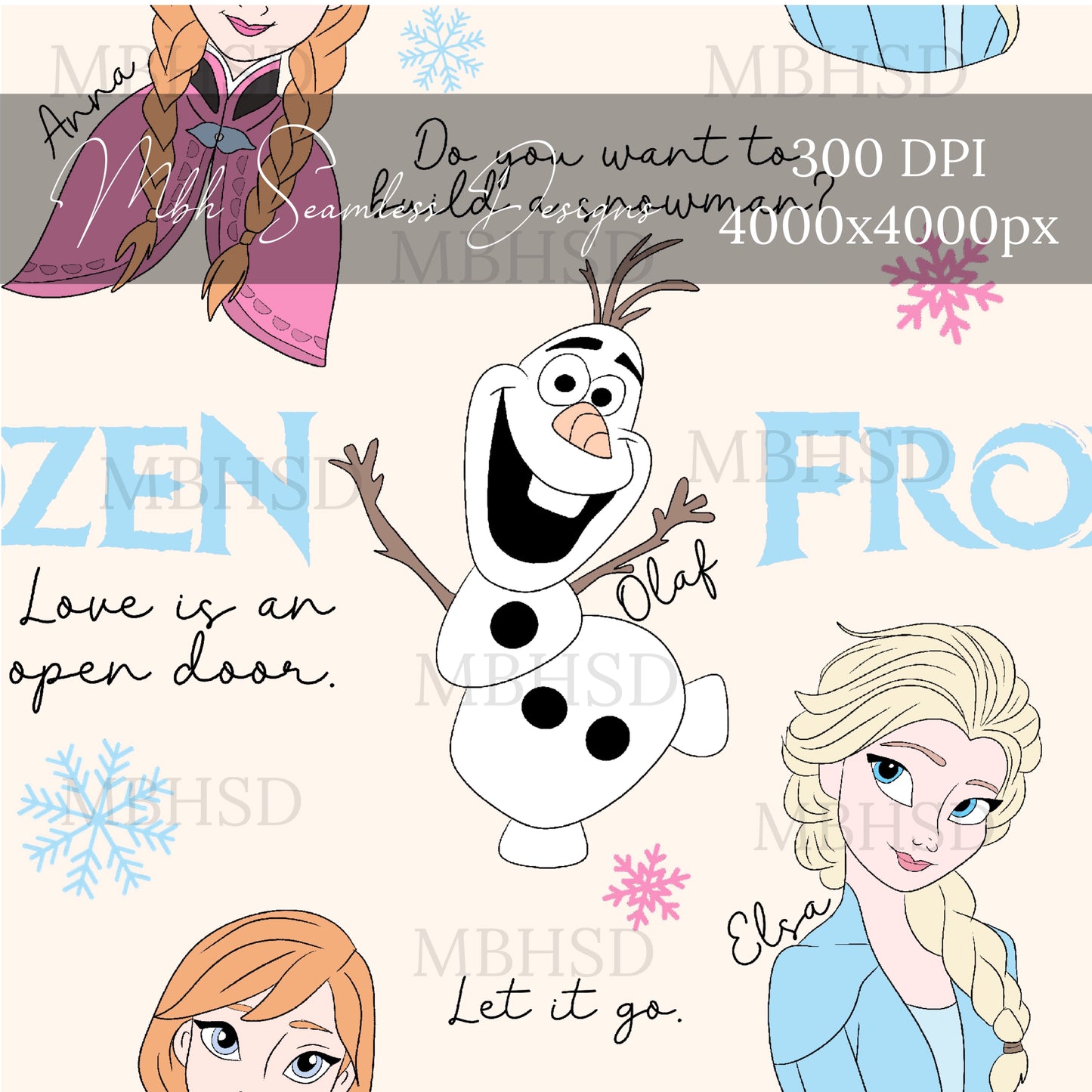 Frozen Songs Seamless Pattern