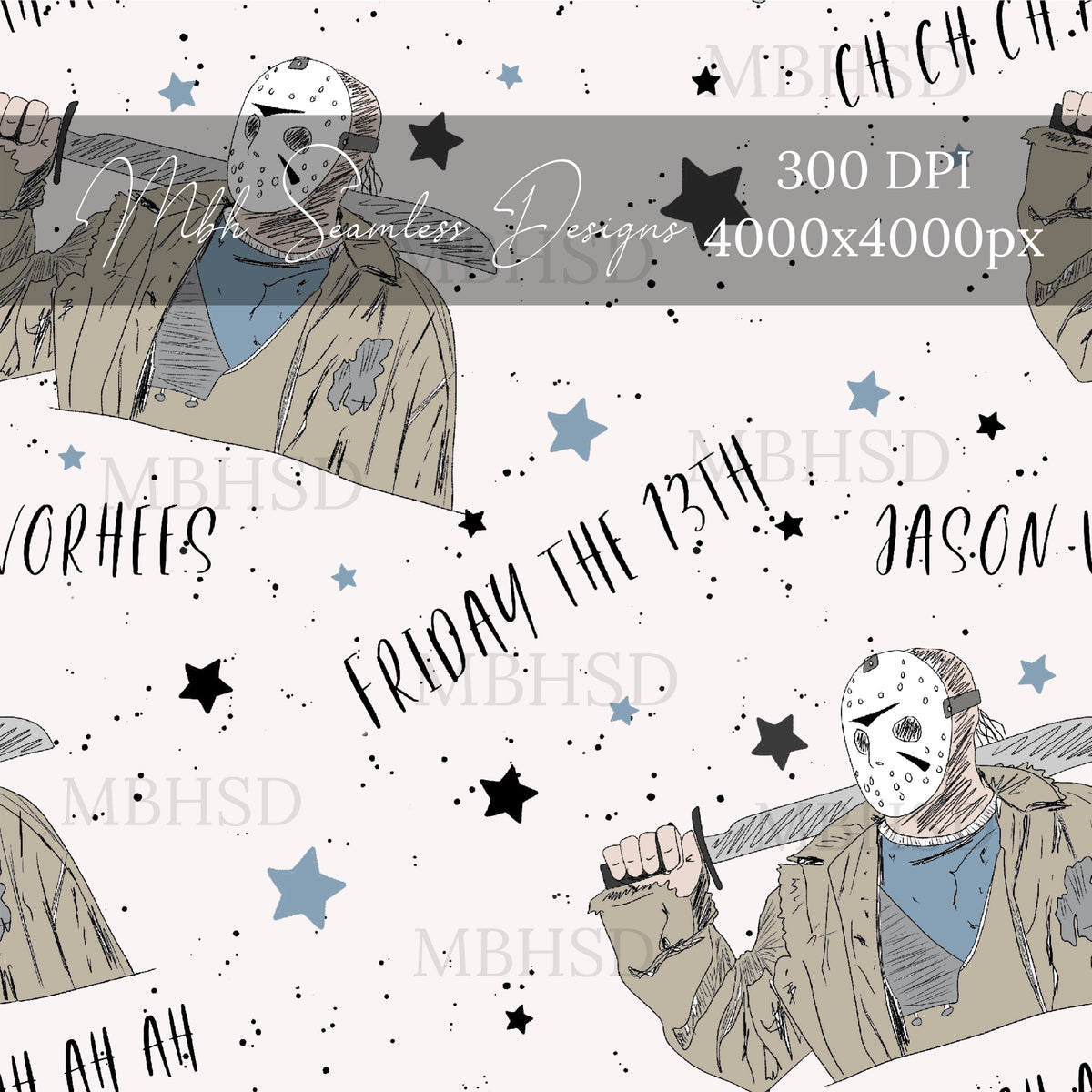 Jason Is One Design Sketchy Jason Seamless Pattern – MBH Seamless Designs