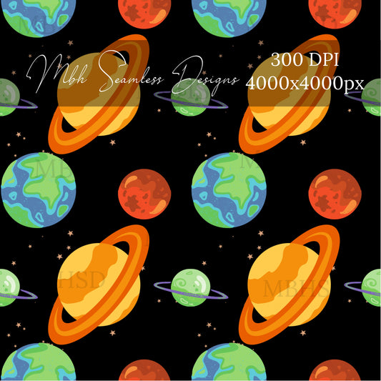 Planets Seamless Pattern