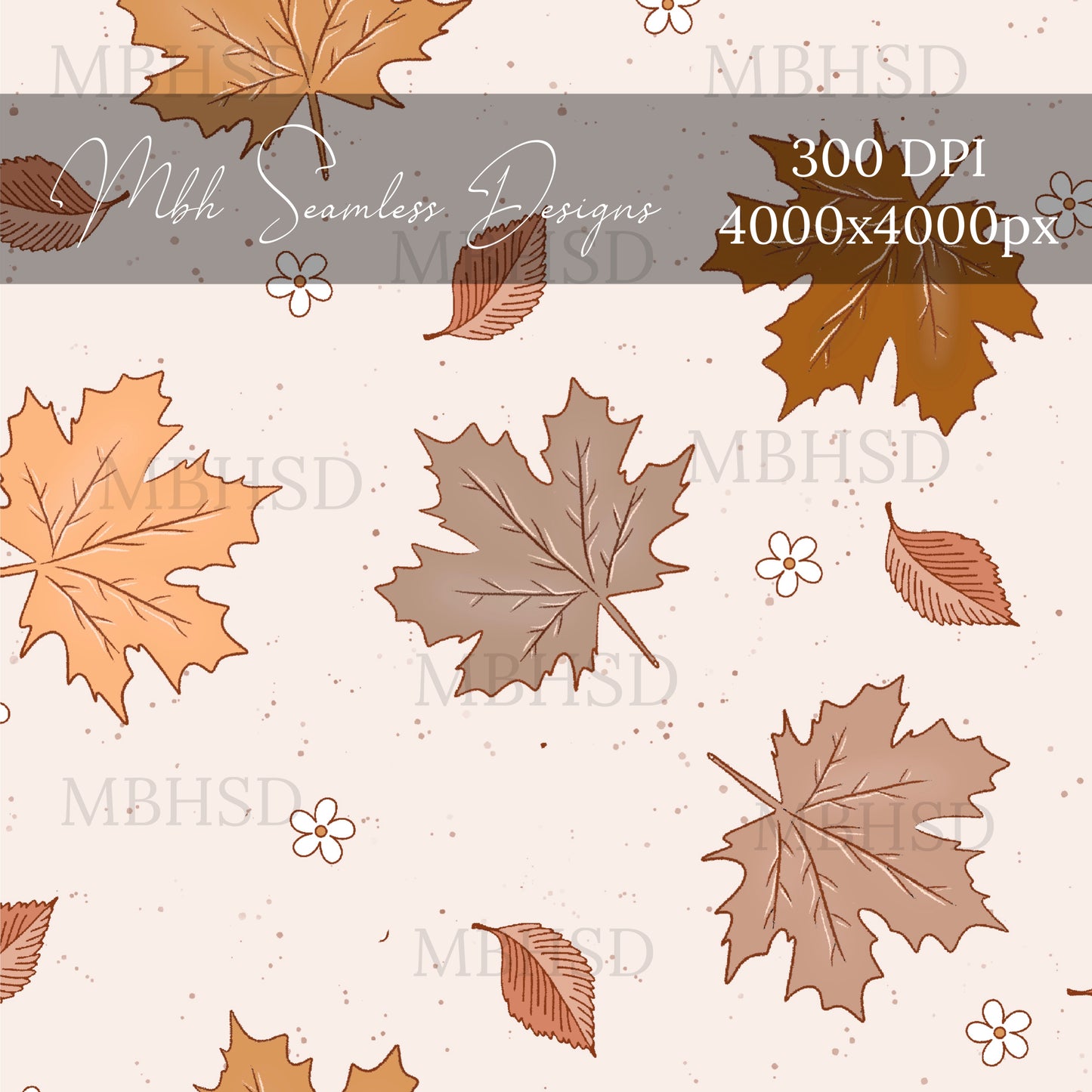 Neutral Fall Foliage Seamless Pattern