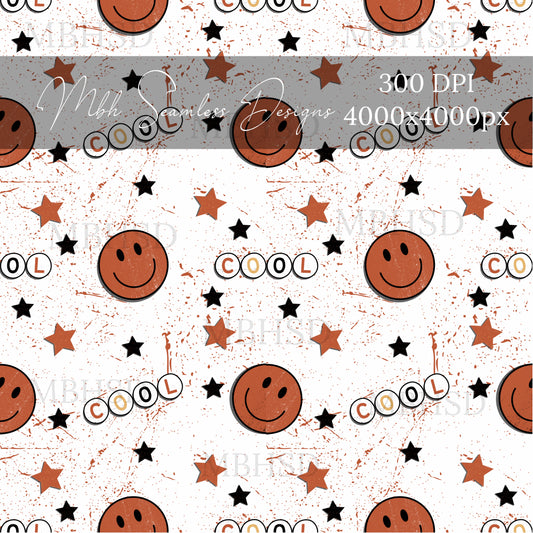 Distressed Cool Smilies Seamless Pattern