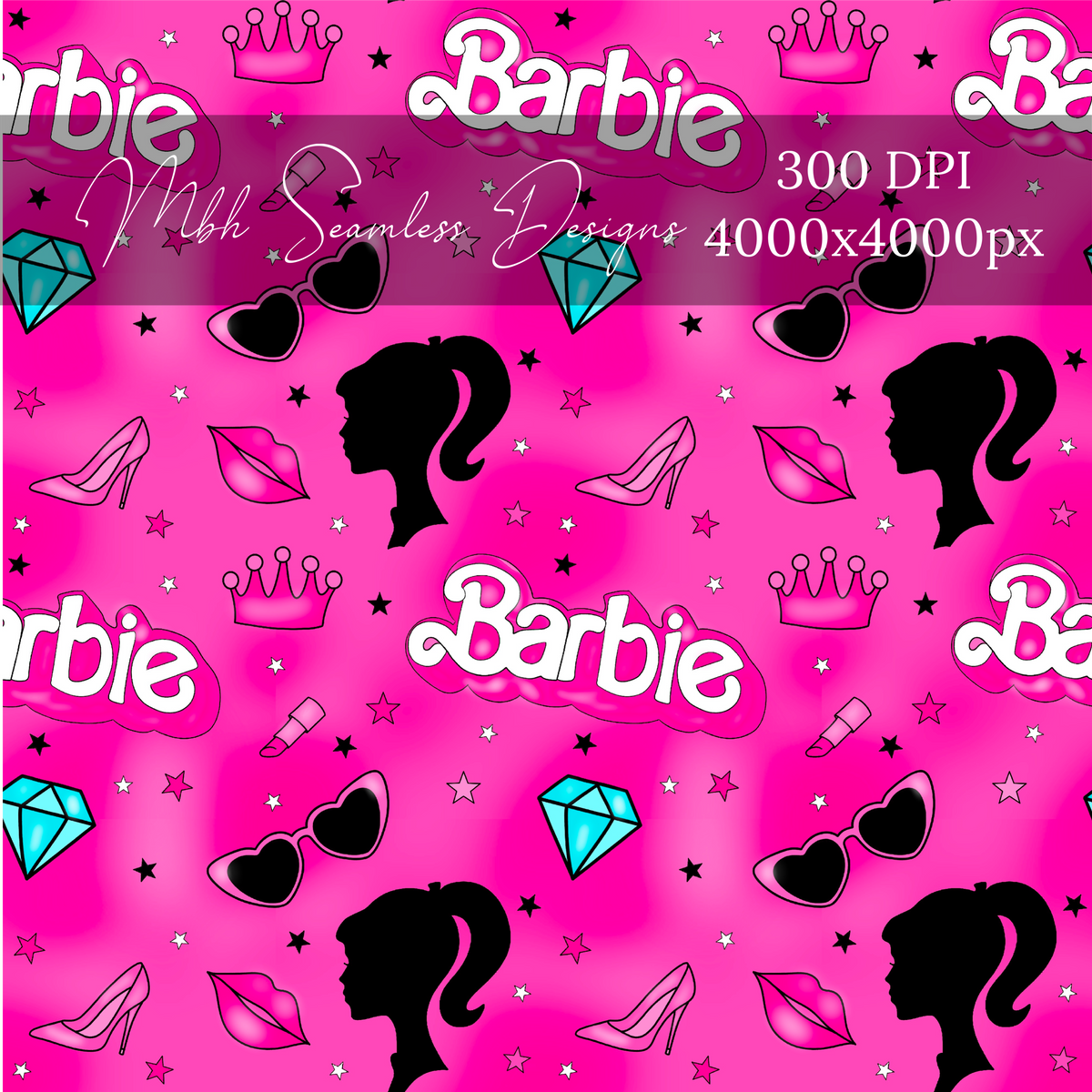 Barbie Pattern Red Pink Barbie Seamless Pattern – MBH Seamless Designs