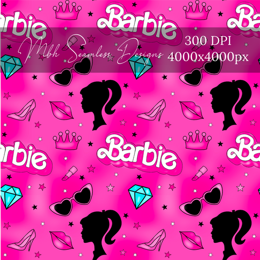 Pink Barbie Seamless Pattern