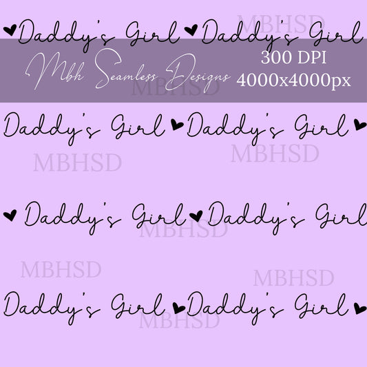 Daddy’s Girl Hearts Lilac Seamless Pattern