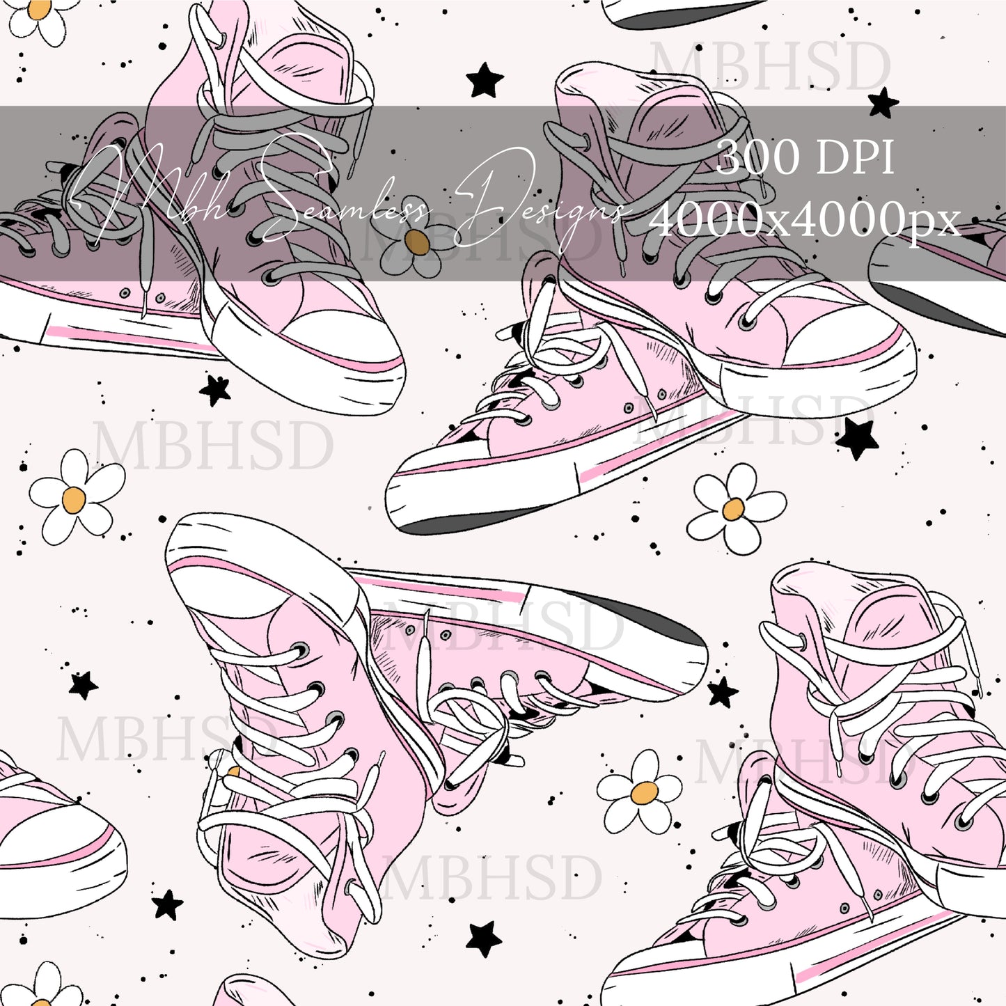 Boho Daisy Chucks 3 Coloways Seamless Pattern