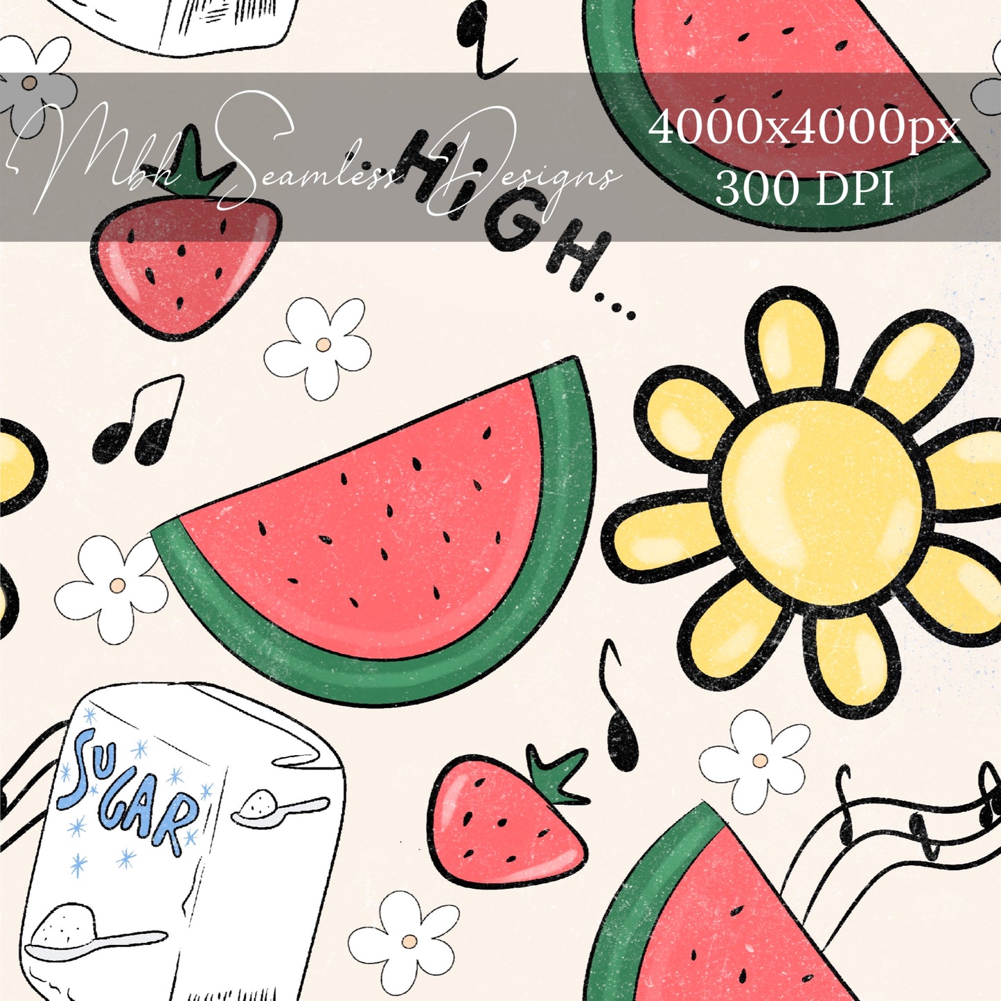 Watermelon Sugar High Seamless Pattern