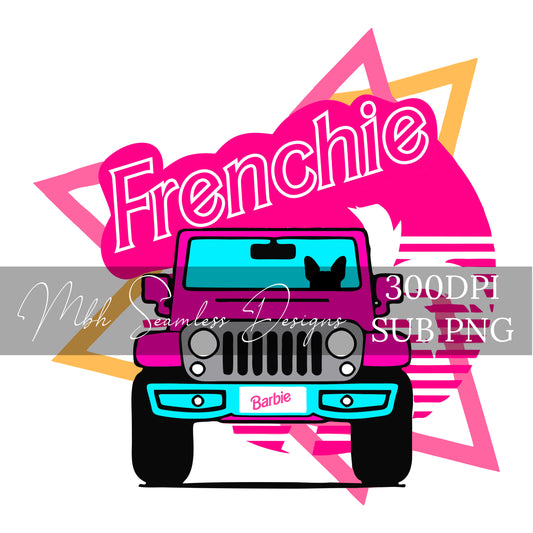 Frenchie Barbie Jeep PNG